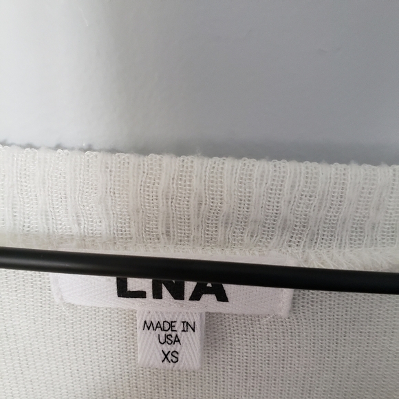 LNA Black Colorblock Crewneck Pullover Sweater Black White Neutral SZ XS - Picture 5 of 6